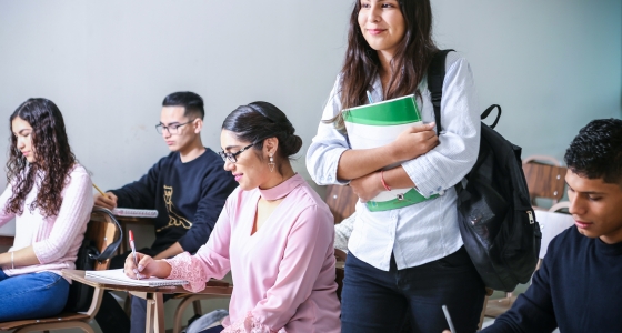 a group of young students
